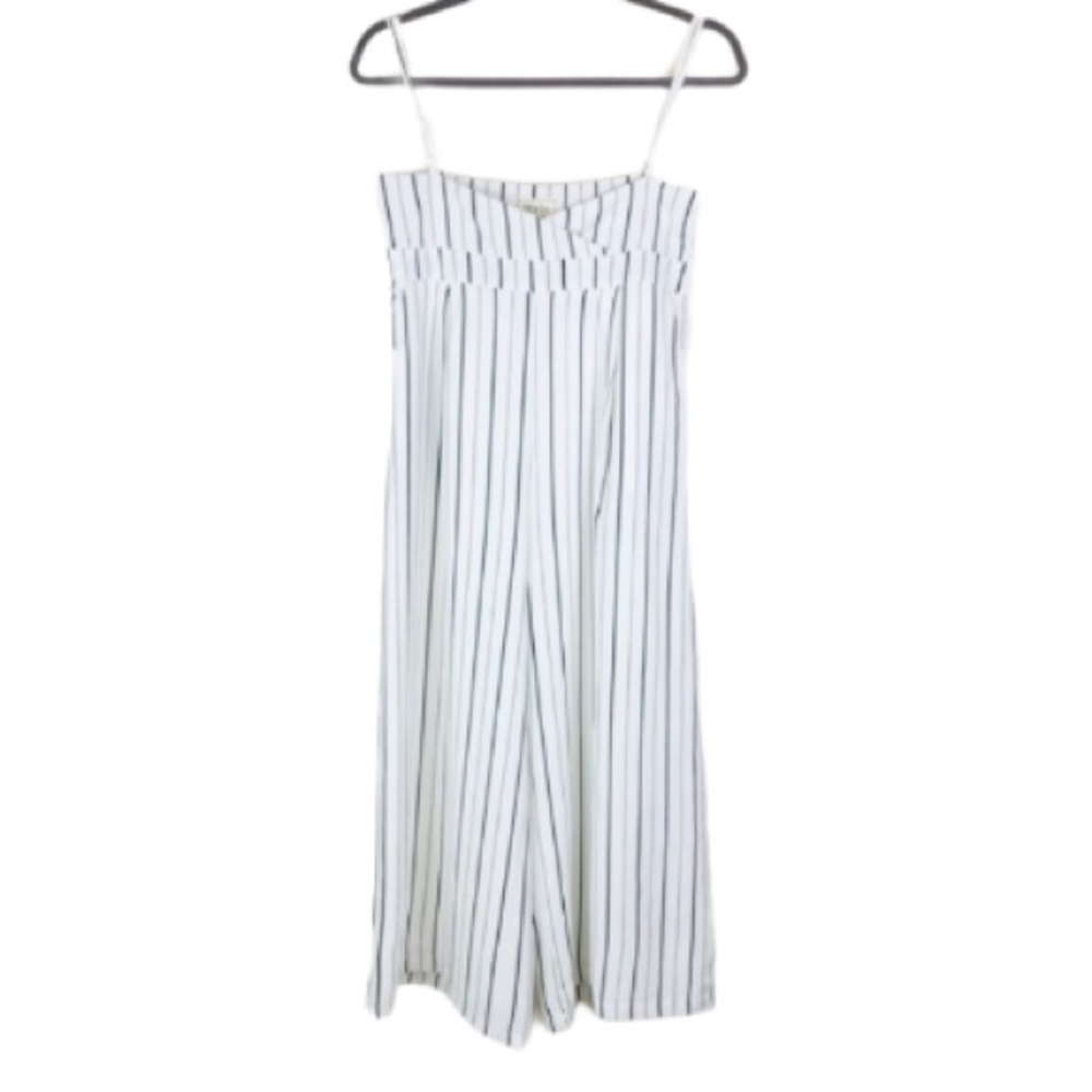 Style Rack striped overall crop pant with pockets